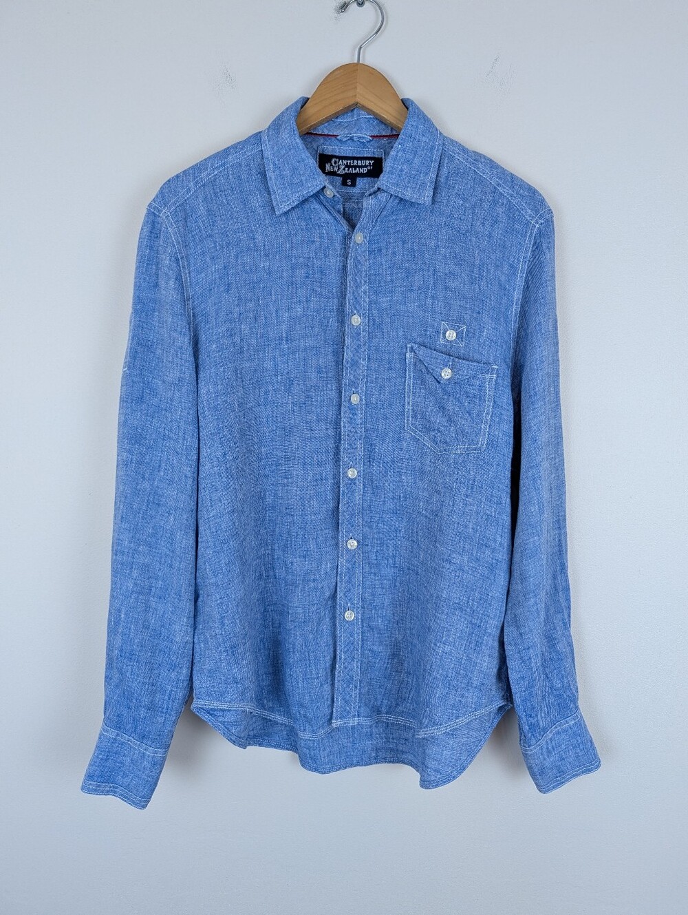 Canterbury Of New Zealand Linen Roll Tab Long Sleeve Shirt